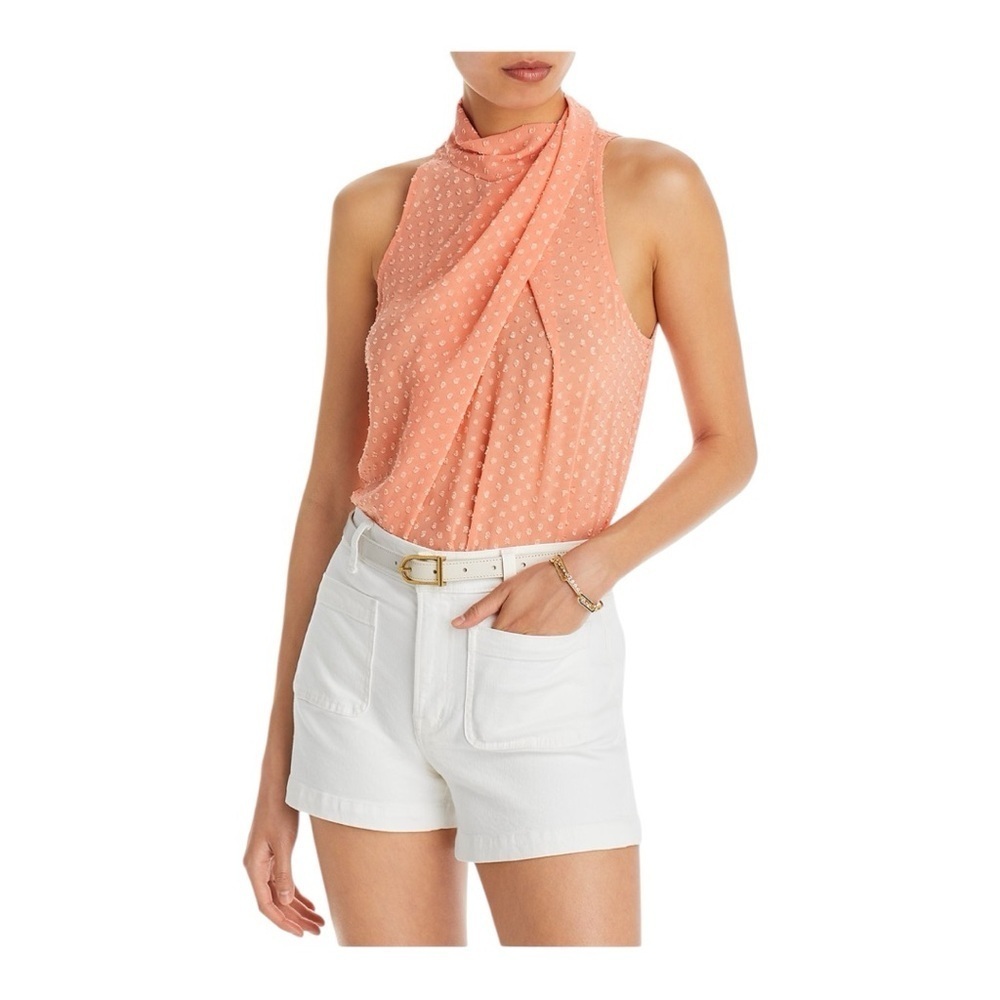 Aqua Peach Halter Top and White Shorts Set
